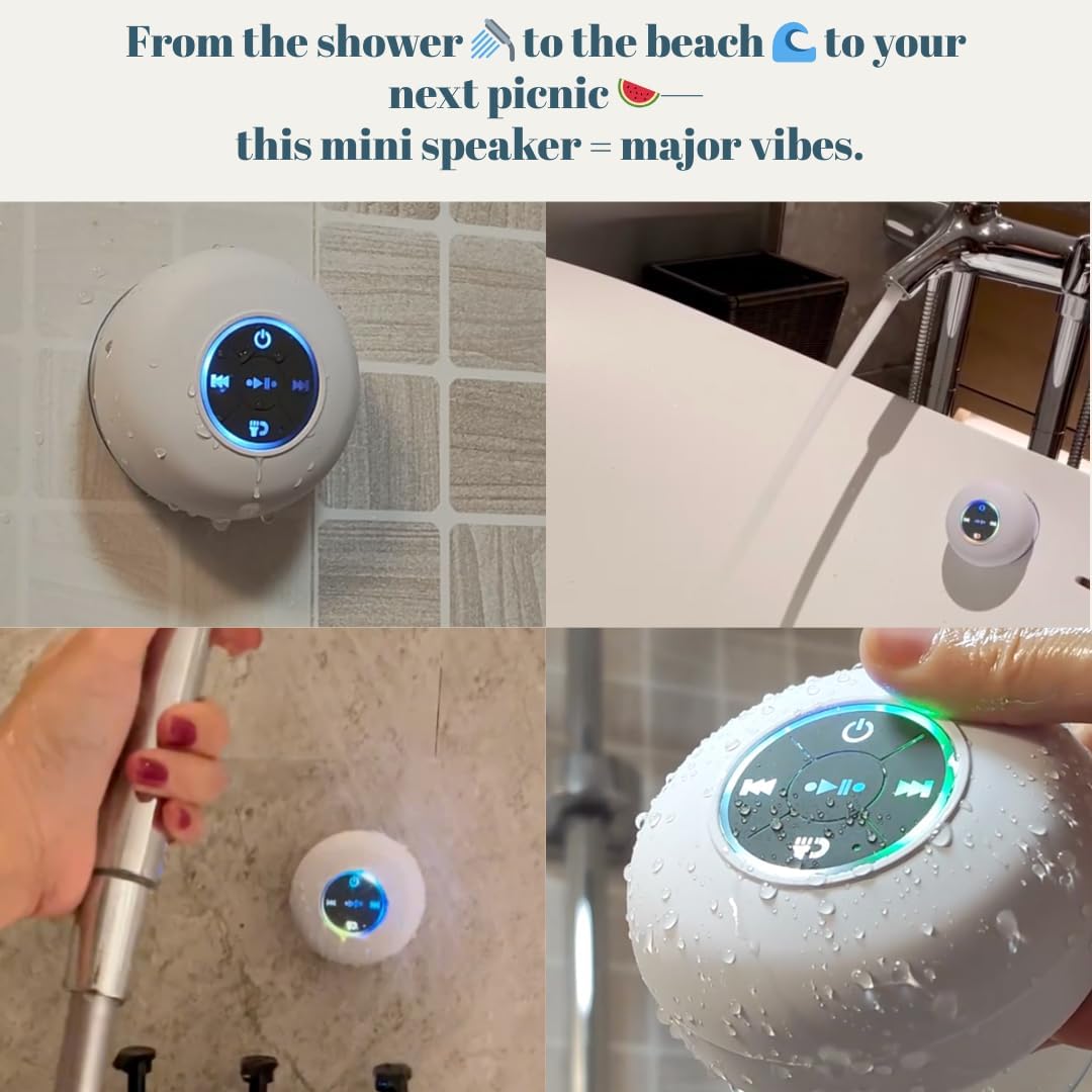 Boxă Bluetooth, Rezistentă la apă, Compactă, Iluminare LED