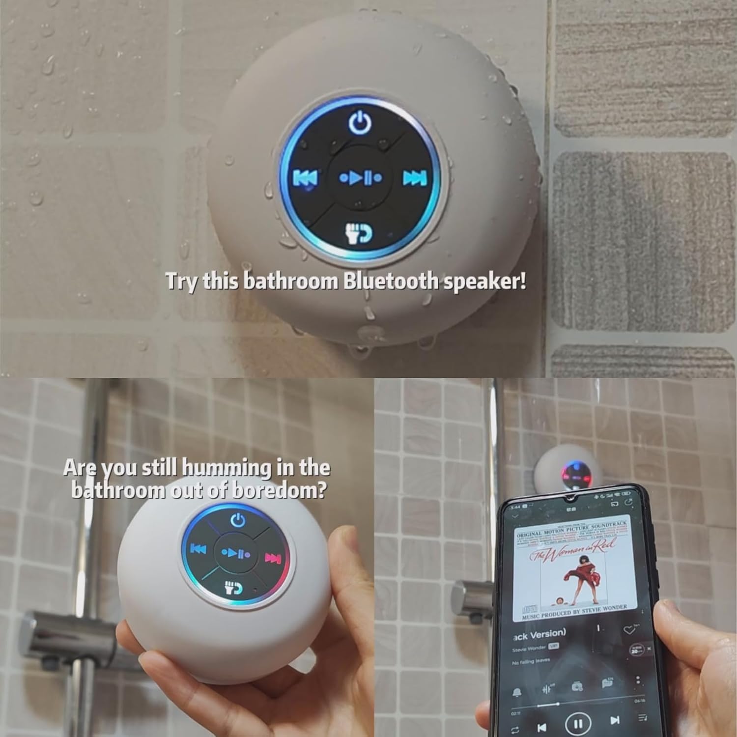 Boxă Bluetooth, Rezistentă la apă, Compactă, Iluminare LED